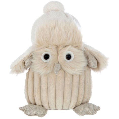 Statuette Déco Hibou "Charley" 26cm Beige