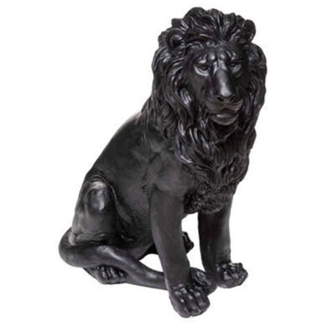 Statuette Déco "Lion en Résine" 80cm Noir
