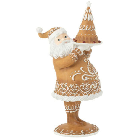 Statuette Déco Père Noël "Pain d'Épice" 43cm Marron