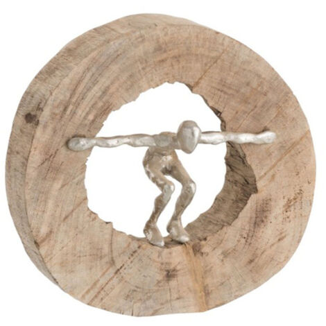 Statuette Déco "Saut" 29cm Naturel & Argent