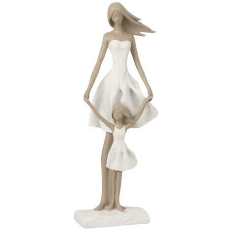 Statuette Déco "Yes I Do" 33cm Blanc & Taupe