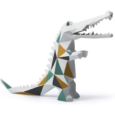 Statuette décorative de crocodile, figurine en résine, sculpture artistique.
