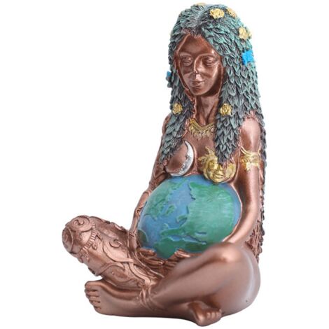 Statuette Déesse Mère Terre Gaia en Résine Peinte à la Main - Idée Cadeau Fête des Mères Artisanat