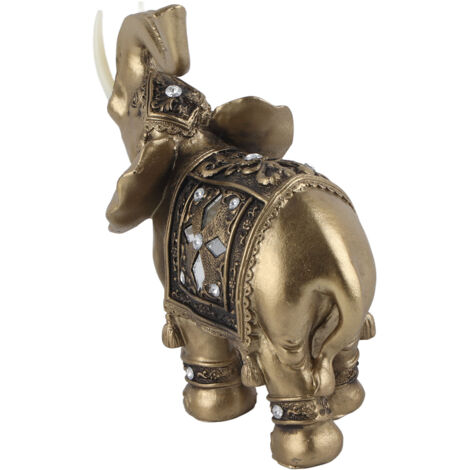 Statuette Éléphant Décorative Dorée pour Maison Bureau Cadeau Élégant (M)