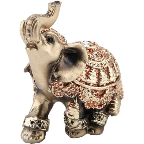 Statuette Éléphant Doré Feng Shui Chance Richesse Décoration Maison Cadeau