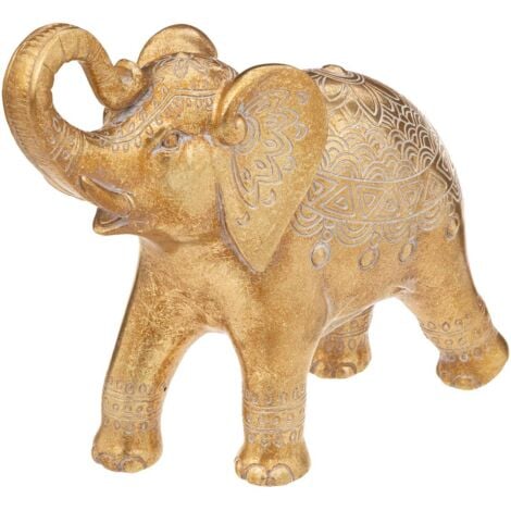 Statuette éléphant doré H23cm - Atmosphera créateur d'intérieur