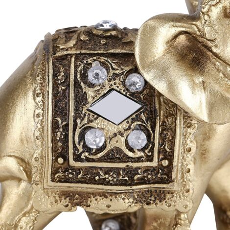 Statuette Éléphant Élégante Dorée - Décoration Bureau Maison Cadeau Déco (Taille S)