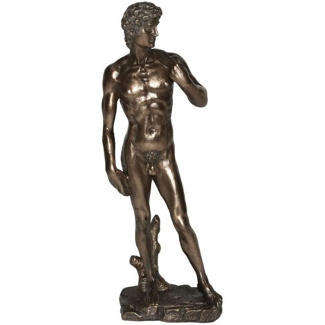Statuette en polyrésine David de Michelangelo aspect bronze