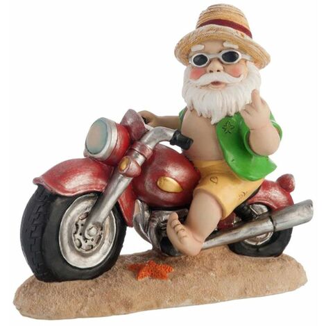 Statuette en résine Lutin sur Moto 24 cm