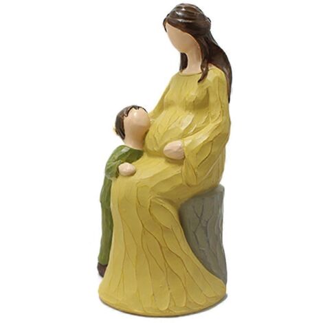 Statuette en résine représentant une mère avec son enfant, idéale pour la décoration intérieure et extérieure d'une chambre, d'un bureau ou d'un jardin.