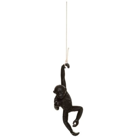 Statuette hängender Affe Gaspard schwarz H40cm - Linke hand