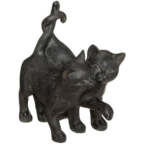 Statuette Kätzchen-Paar - Kunstharz - H15 cm