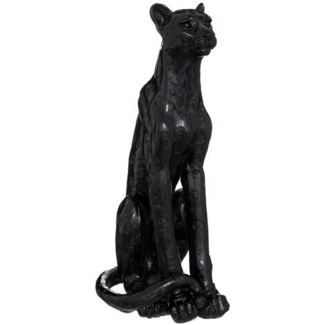 Statuette léopard noir H90cm - Atmosphera créateur d'intérieur