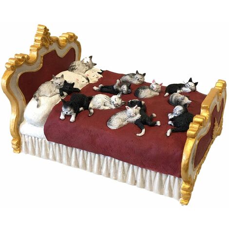 Statuette Les chats par Dubout - Des Chats sur un lit