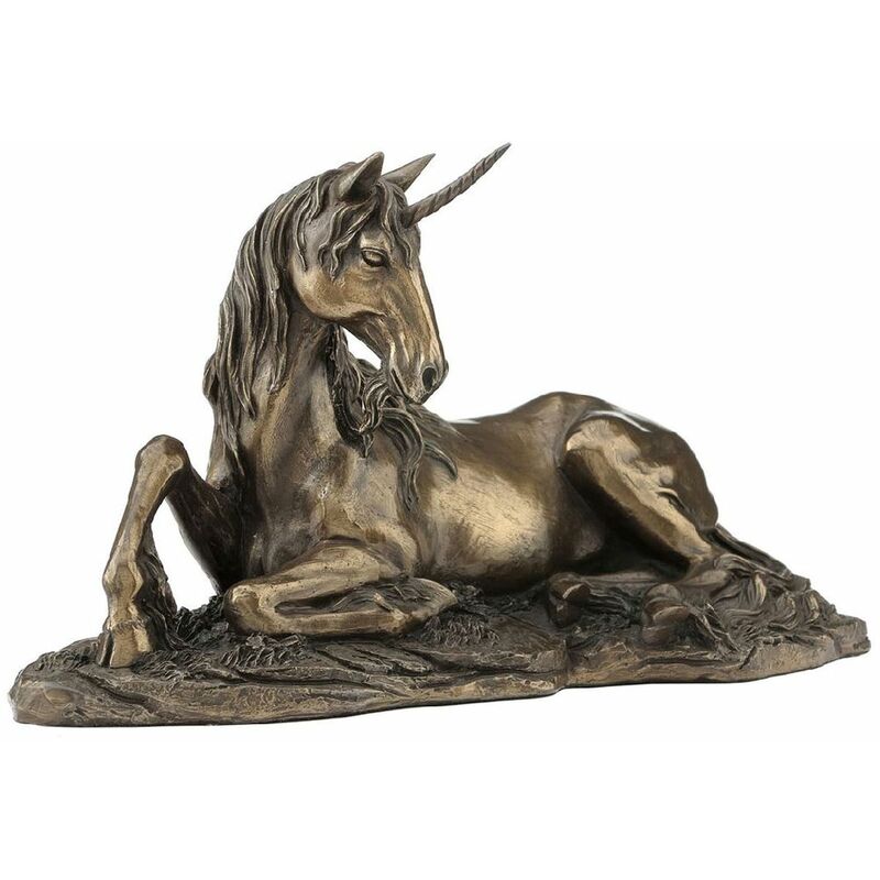 Le Monde Des Animaux - Statuette Licorne en résine aspect bronze 23 cm