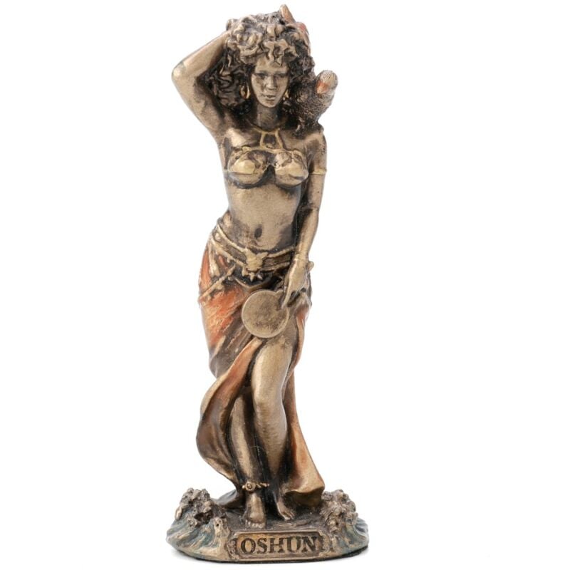 Figure de figure de personne Figure déesse Oshun Gold Bronze 9x3x4cm 27379 - Signes Grimalt