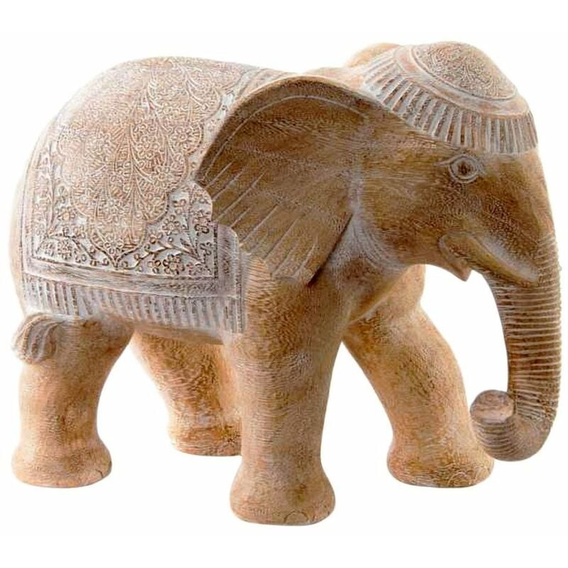 Statuette Éléphant blanc patiné