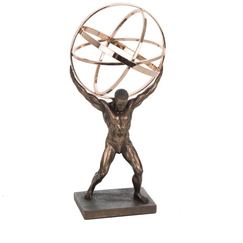 Zen Et Ethnique - Statuette en polyrésine atlas de couleur bronze