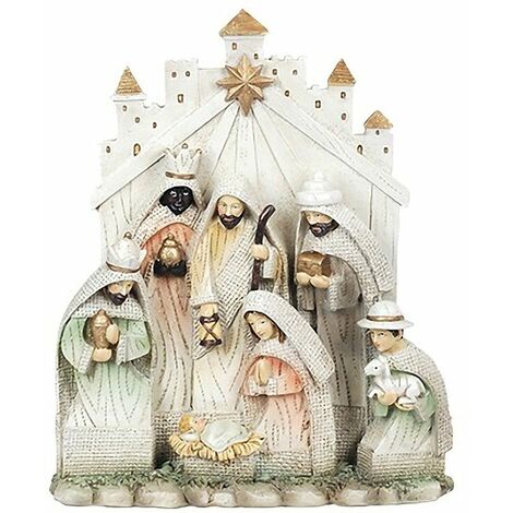 Statuette Nativité Rois et Berger en résine 25 cm