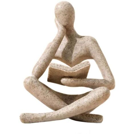 Statuette Penseur Décorative Moderne – Sculpture Abstraite pour Salon, Bureau ou Étagère Ortviai