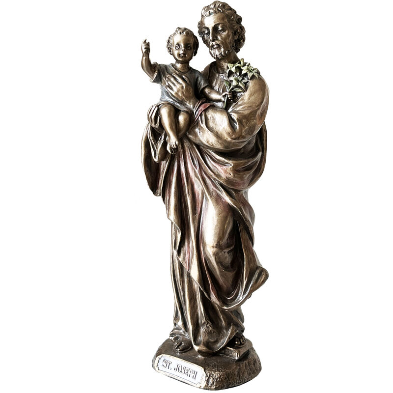 Statuette Saint Joseph de couleur bronze