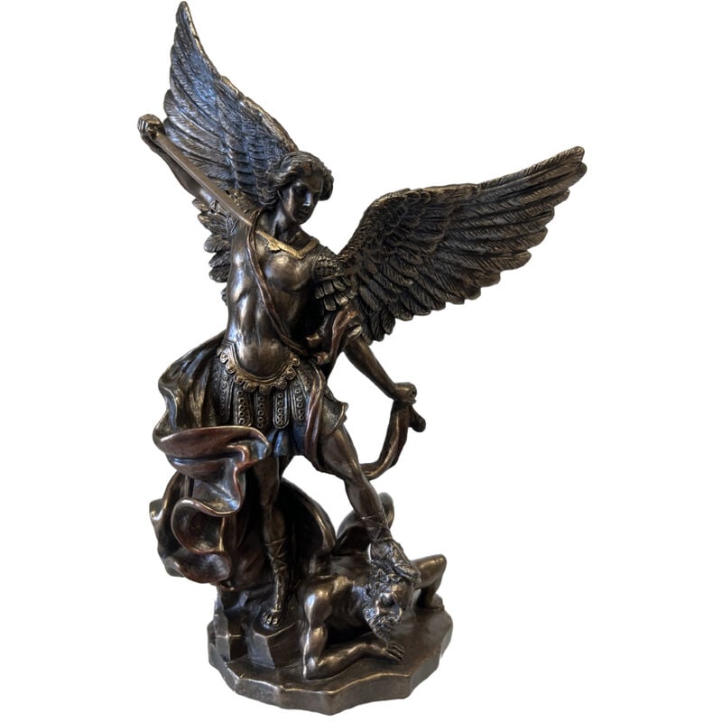 Statuette Saint Michel de couleur bronze