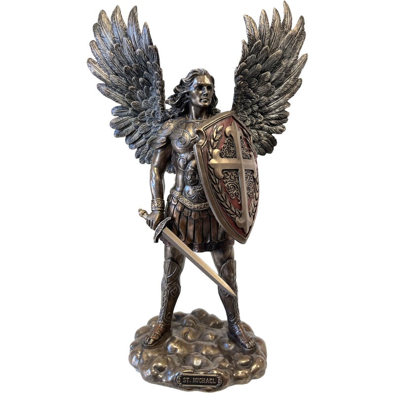 Statuette Saint Michel de couleur bronze