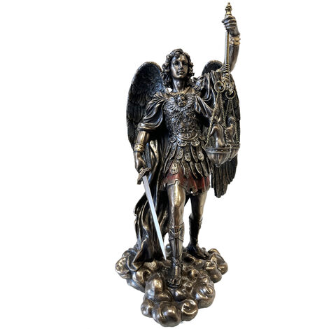 Statuette Saint Michel de couleur bronze