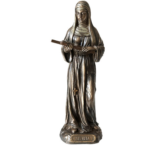 Statuette sainte Rita de couleur bronze