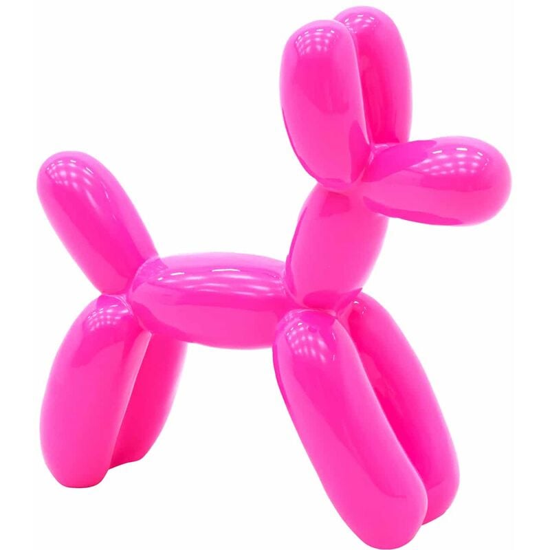 Kuateh - Statuette Silhouette Décorative Chien Gonflable Taille xs Kuatéh en Polyrésine 41x13x41 cm Couleur Rose