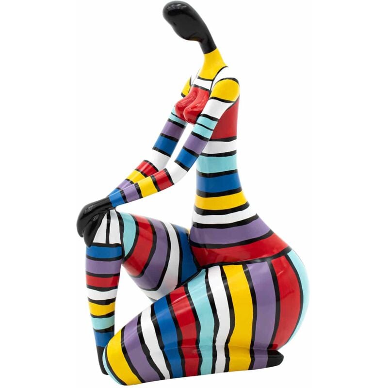 Statuette Silhouette Décorative Femme Assise Kuatéh Rachel en Polyrésine 38x26x61 cm Multicolore