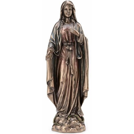 Statuette Vierge Marie en résine aspect Bronze