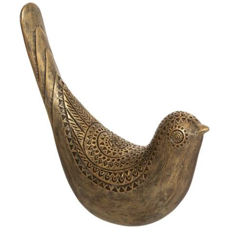 Statuette Vogel - Kunstharz - vergoldet - H17 cm