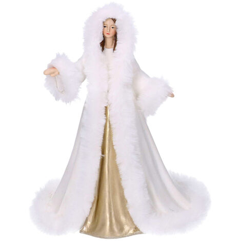 Statuina Donna in Resina bianco cm 18,5x15xh24