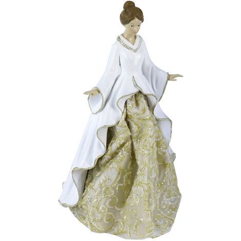 Statuina Donna in Resina bianco cm 18x18xh31,5