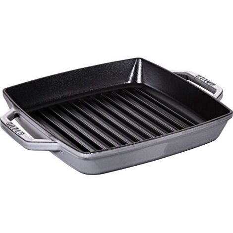 Staub 40511-729-0 Grill Pans Bistecchiera Rettangolare con Due Manici, 23 x 23 cm