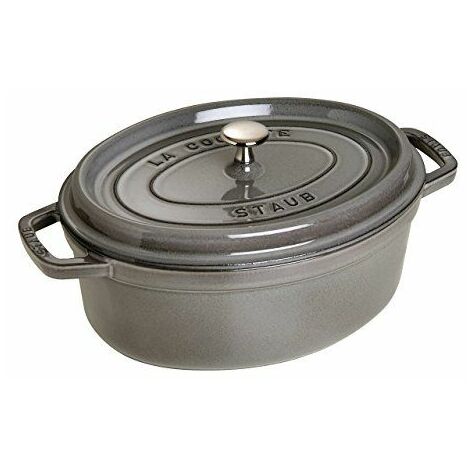 STAUB Cocotte en Fonte, Ovale, Ø 23 cm, 2,35 L, Gris Graphite