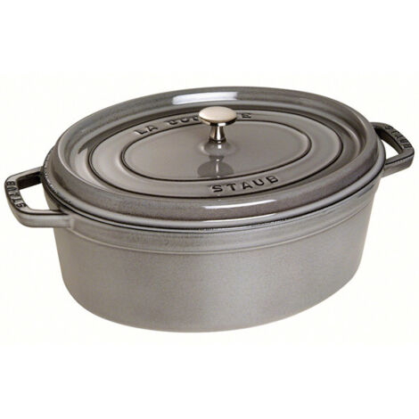 Staub Cocotte ovalada de hierro fundido 31 cm gris grafito 5,5 L
