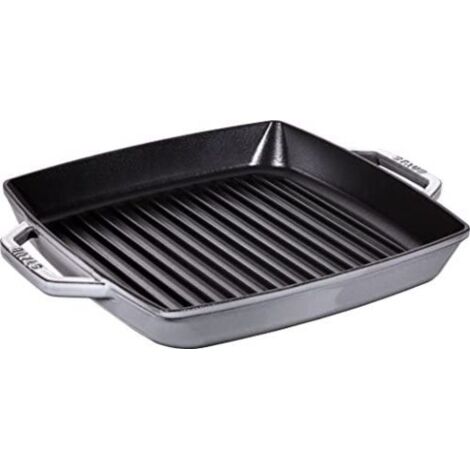 Staub Grillpfanne 33 cm Grau Graphit Gusseisen