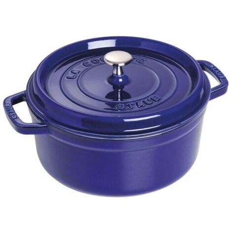 Staub La Cocotte 26cm rund dunkelblau. Gusseisen