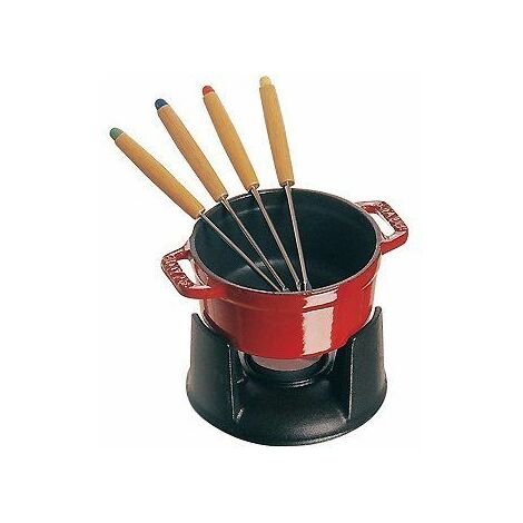 Staub set fonduta gourmet rosso ciliegia, ø 18 cm