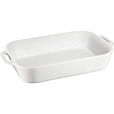 Staub Rectangular Dish Ceramic, white, 34x24cm