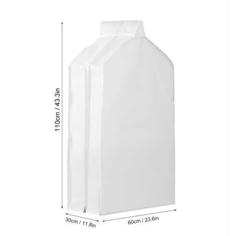 Staubdichte Schutzhülle für Kleidung aus transparentem PEVA – 60 x 30 x 110 cm – für Reisen und zur Aufbewahrung zu Hause