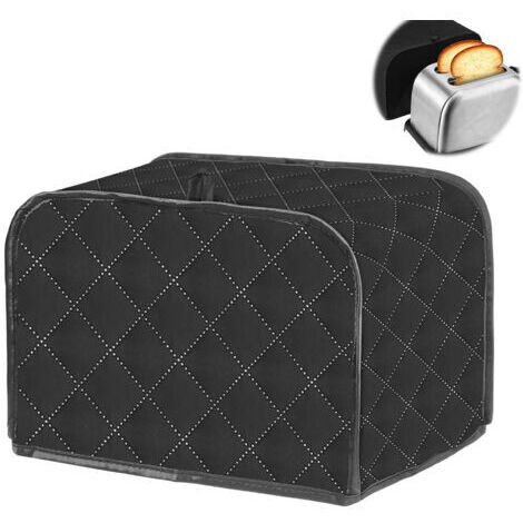 Staubdichte Toaster-Abdeckung für Küchengeräte aus maschinenwaschbarem Polyester, wasserdichte Brotmaschine (schwarz)