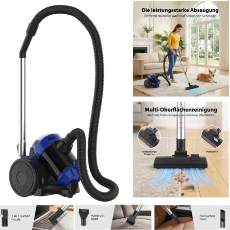 Staubsauger Bodenstaubsauger 3600Watt HEPA Filter Zyklon Beutellos Energiespar