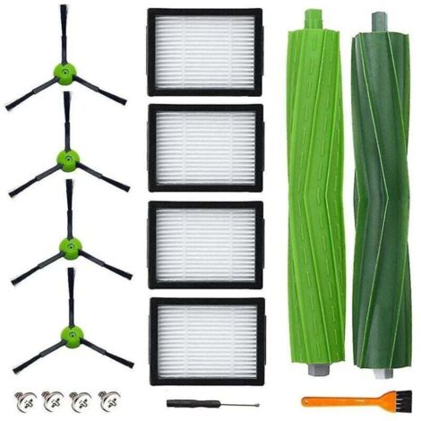 Staubsauger-Ersatzteile für Roomba j7 j7+ i7 i7+ i7 Plus E5 E6 E7 8 i8+ i6 i6+ i3 i3+ i4 i4+, 4 Filter, 4 Seitenbürsten, 2 Gummibürsten