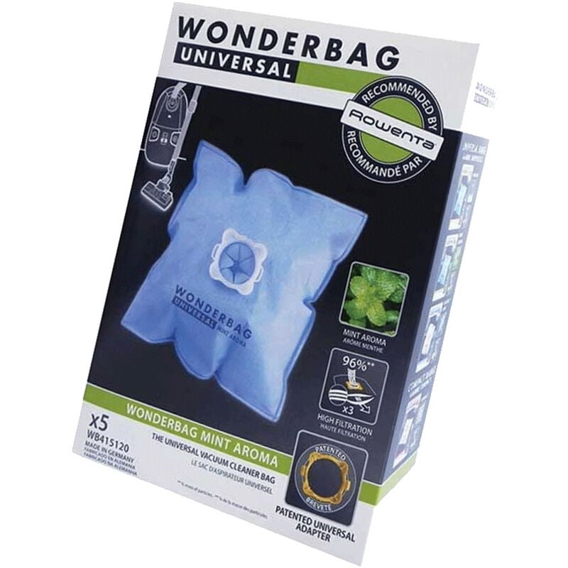 Image of Ersatzteil - 5er Pack Staubsaugerbeutel Mint Aroma - Rowenta moulinex, calor, tefal