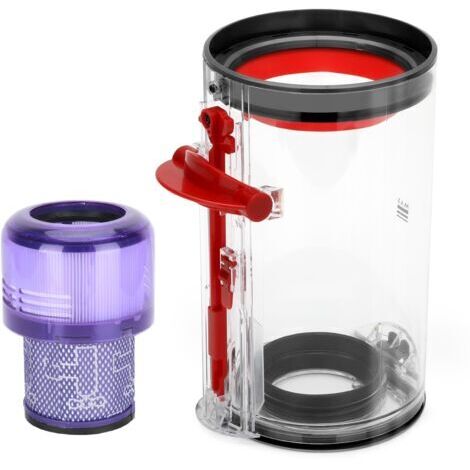 Staubsaugerbehälter Ersatz für Dyson V11, V15, SV14, SV15, SV22, inkl. HEPA-Filter, transparent, passt zu Dyson Modellen