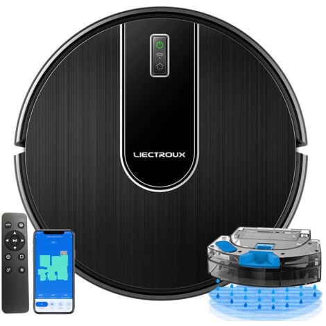 Staubsaugerroboter LIECTROUX N7S-U, Trocken- und Nasswischkombination, Smart Mapping, WiFi App, 4KPa Saugkraft, bürstenloser Motor, funktioniert mit Alexa und Google Assistant, ideal für Tierhaare