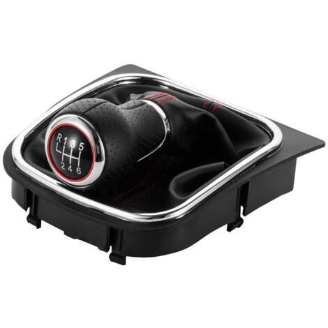 Staubschutz-Set für den Schaltknauf von Volkswagen Jetta und Golf, schwarze Staubschutzkappe mit Gewinde + 6-Gang-Schaltknauf (ein Set).